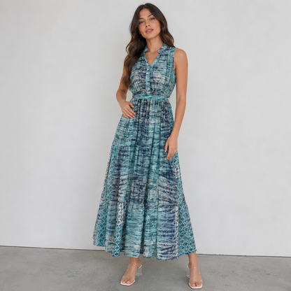 Vestido Maxi Block Mediterrâneo